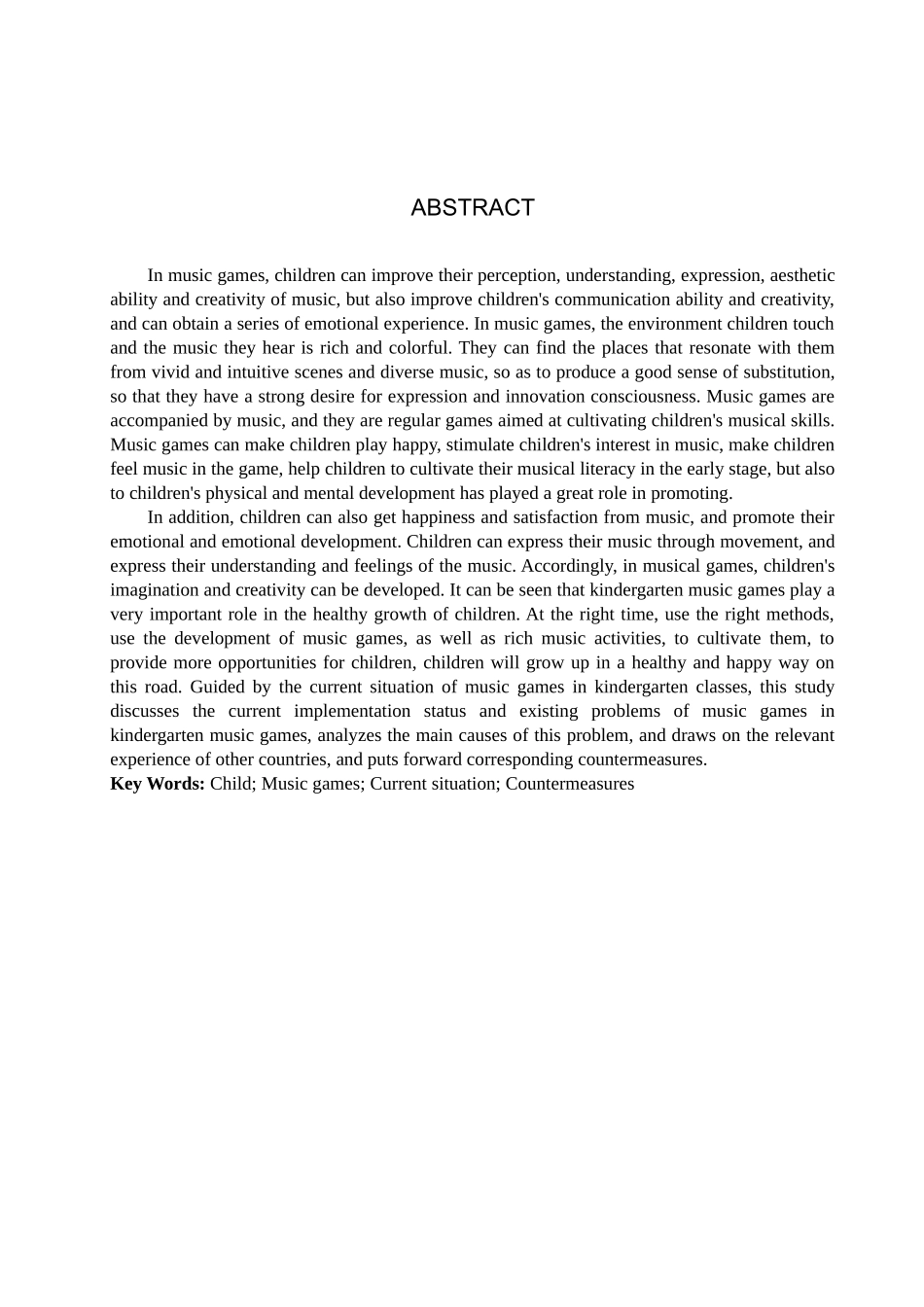 23年WP定稿__学前教育_幼儿园大班音乐游戏开展现状与对策研究.docx_第3页