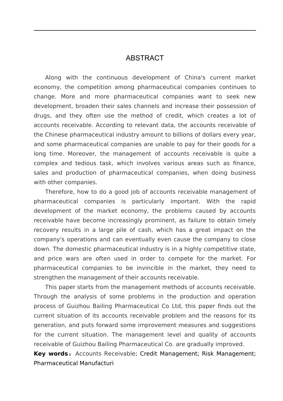 23年WP定稿_财务管理_企业应收账款管理存在的问题及对策分析-以贵州百灵公司为例.docx_第3页