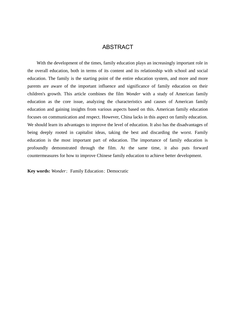 23年WP定稿__英语_简析美国家庭教育-以《奇迹男孩》为例.docx_第3页