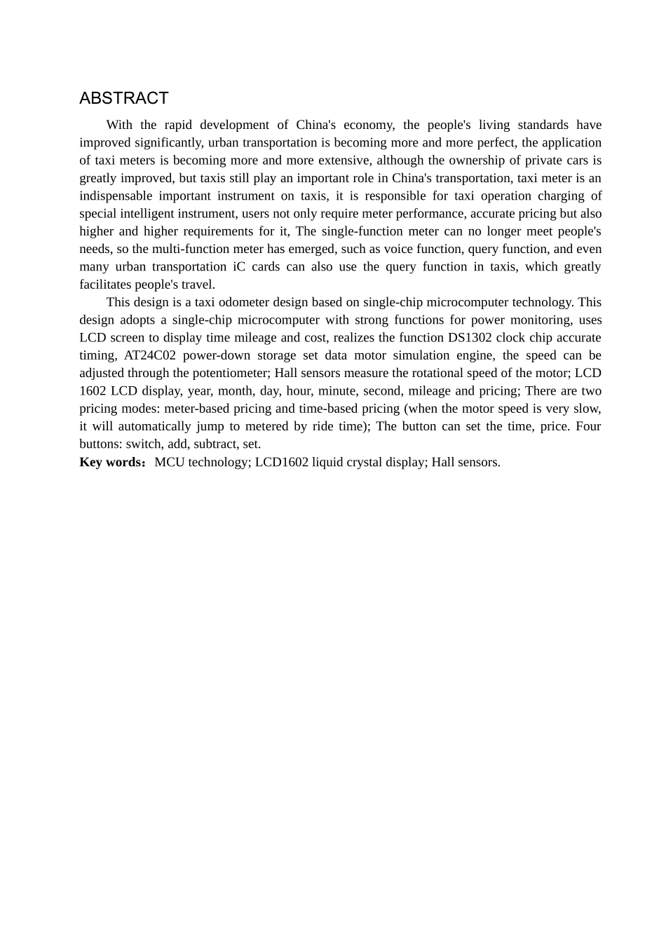 23年WP定稿__电气工程及其自动化_出租车里程计价器设计.docx_第4页