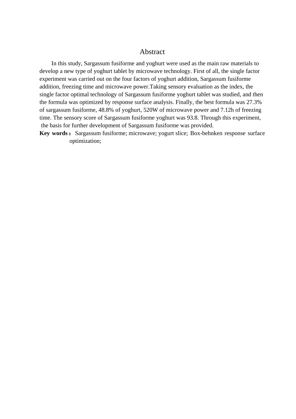 22年高质-食品科学与工程-羊栖菜酸奶片制作工艺研究-B.doc_第3页