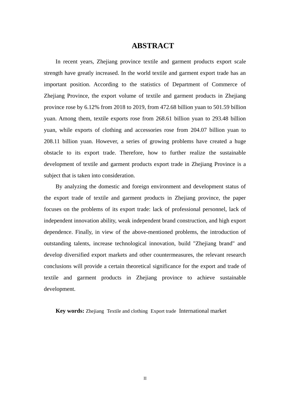22年-国际经济与贸易(本)-浙江省纺织服装产品出口贸易的发展现状、问题及对策-2.docx_第2页