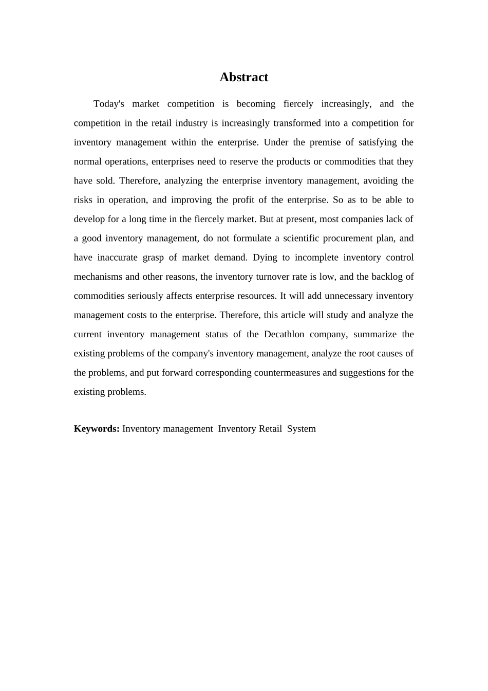 20年高质-1会计学(本)-迪卡侬公司存货管理现状及问题分析-201.docx_第2页