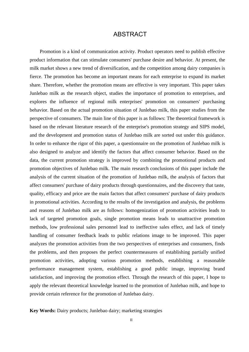 24年WP本科市场营销 君乐宝牛奶促销策略研究终稿.doc_第2页